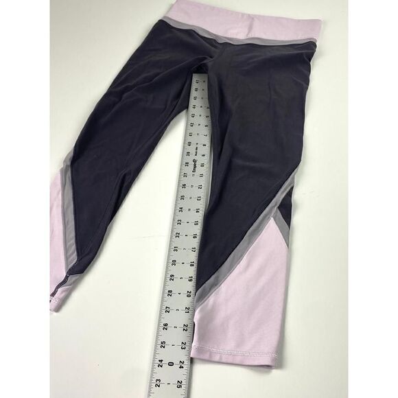 Athleta Colorblock Ankle Leggings Womens Medium Gray Pink Athleisure BK0468 - Picture 6 of 7